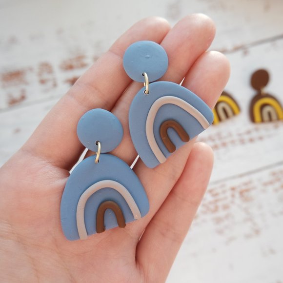 Polymer Clay Earring - Blue - Picture 5 of 6
